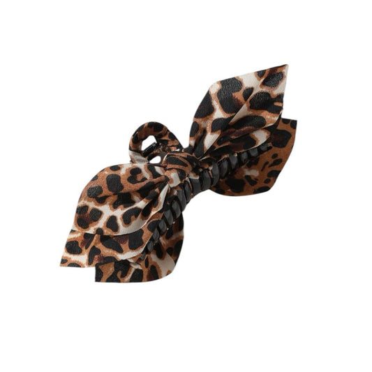 Leopard Bow Hair Claw – Große Haarklammer mit Schleife & Animal Print