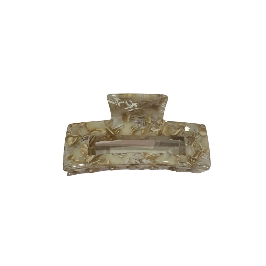 Haarspange – Beige Marmoroptik – 7,5 cm