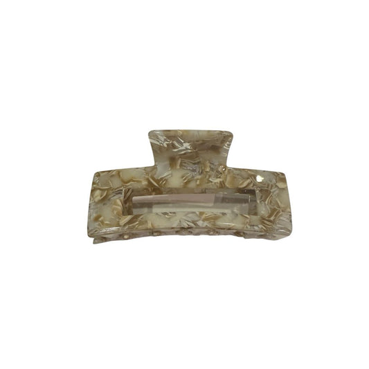 Haarspange – Beige Marmoroptik – 7,5 cm