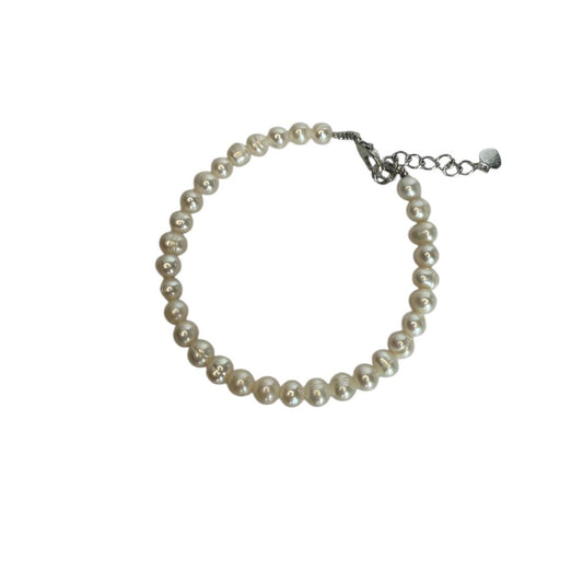 Süsswasserperlen-Armband „Pure Elegance“ – Weiss, verstellbar