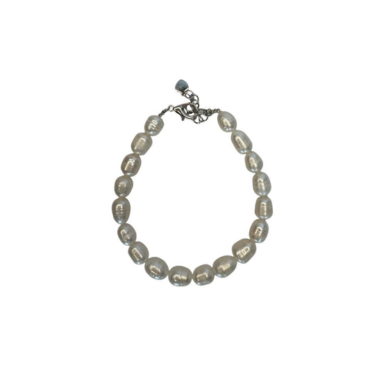 Süsswasserperlen-Armband „Pure Elegance“ – Gross, Weiss, verstellbar