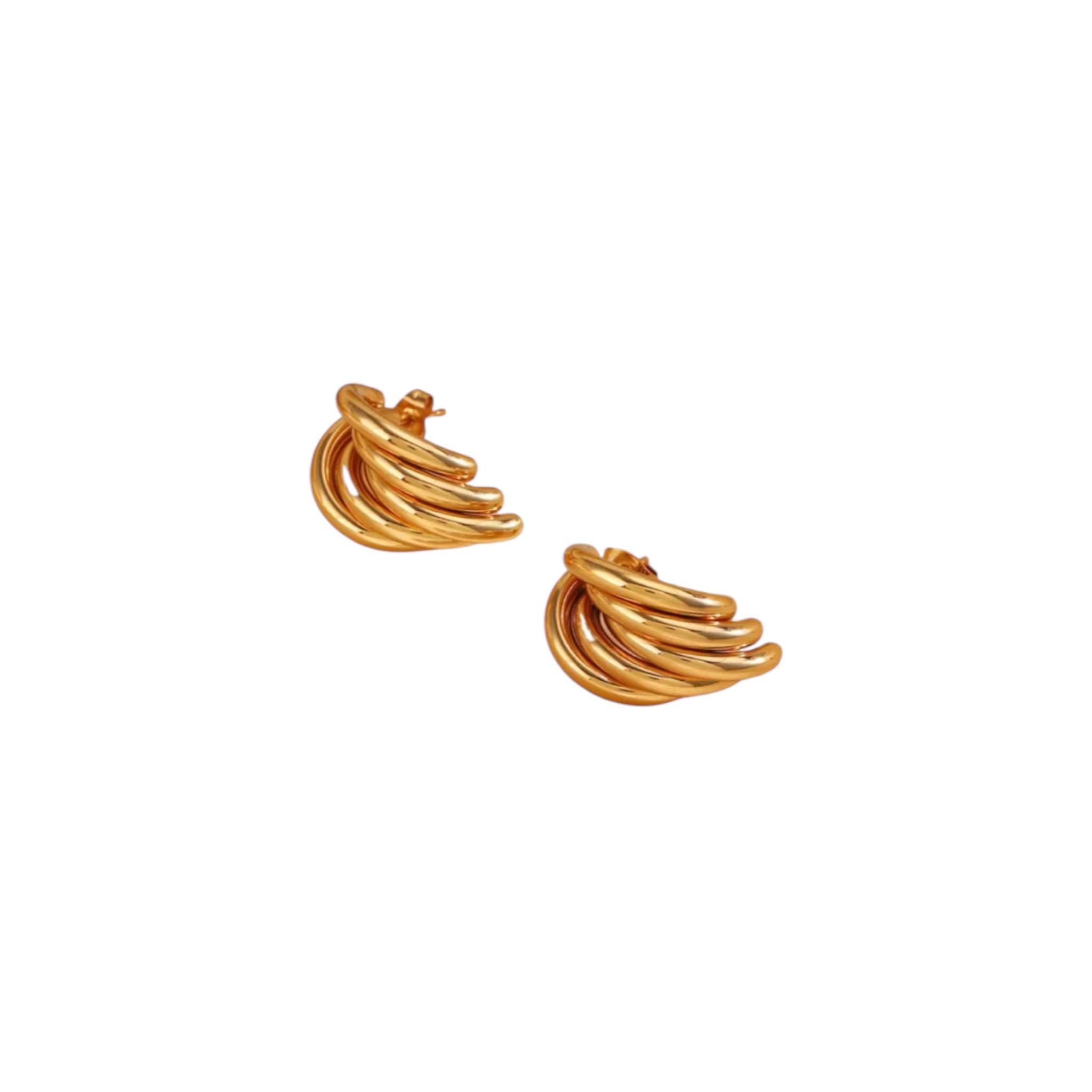 Denise - Mehrlagige Creolen in Gold
