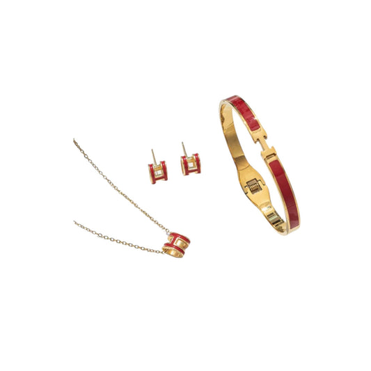 Hera - Jewelry set in red