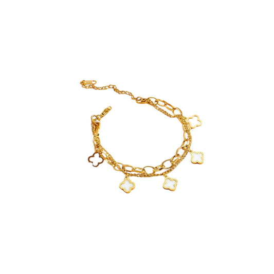 Malia - Charm Bracelet with White Clover