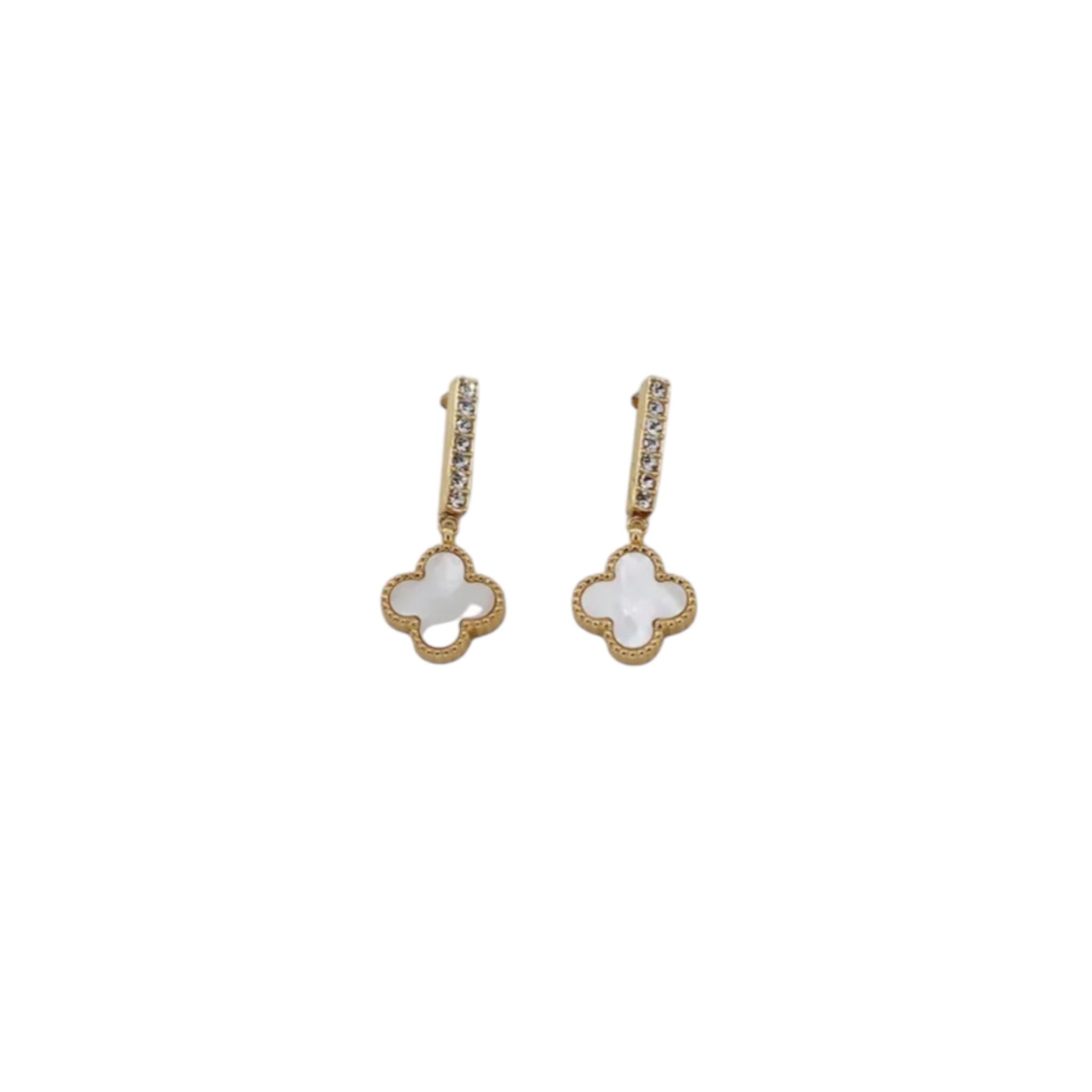 Nala - Ohrhänger in Gold und Silber in Schwarz und Weiss mit Kristallbesatz