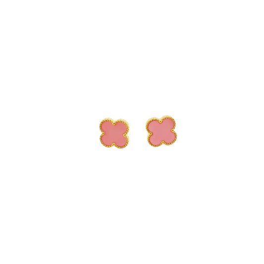 Nasreen - Goldener Ohrstecker in Gold und Rosa