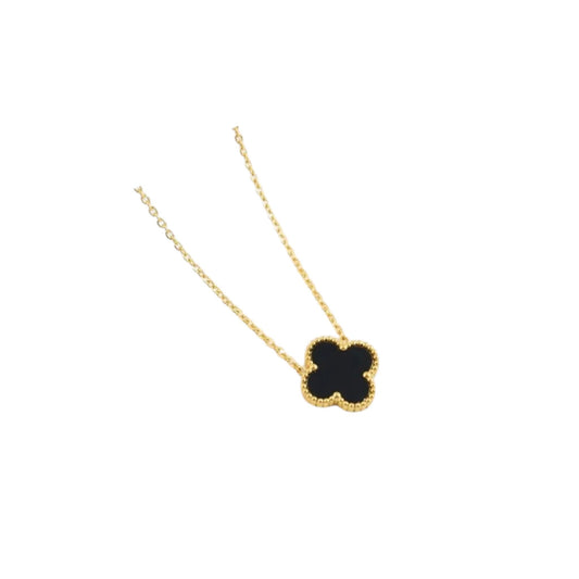 Nayara - Necklace in Gold with Black Pendant