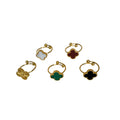 Nayeli -  Goldener Ring in Schwarz, Weiss, Rot, Grün und Gold