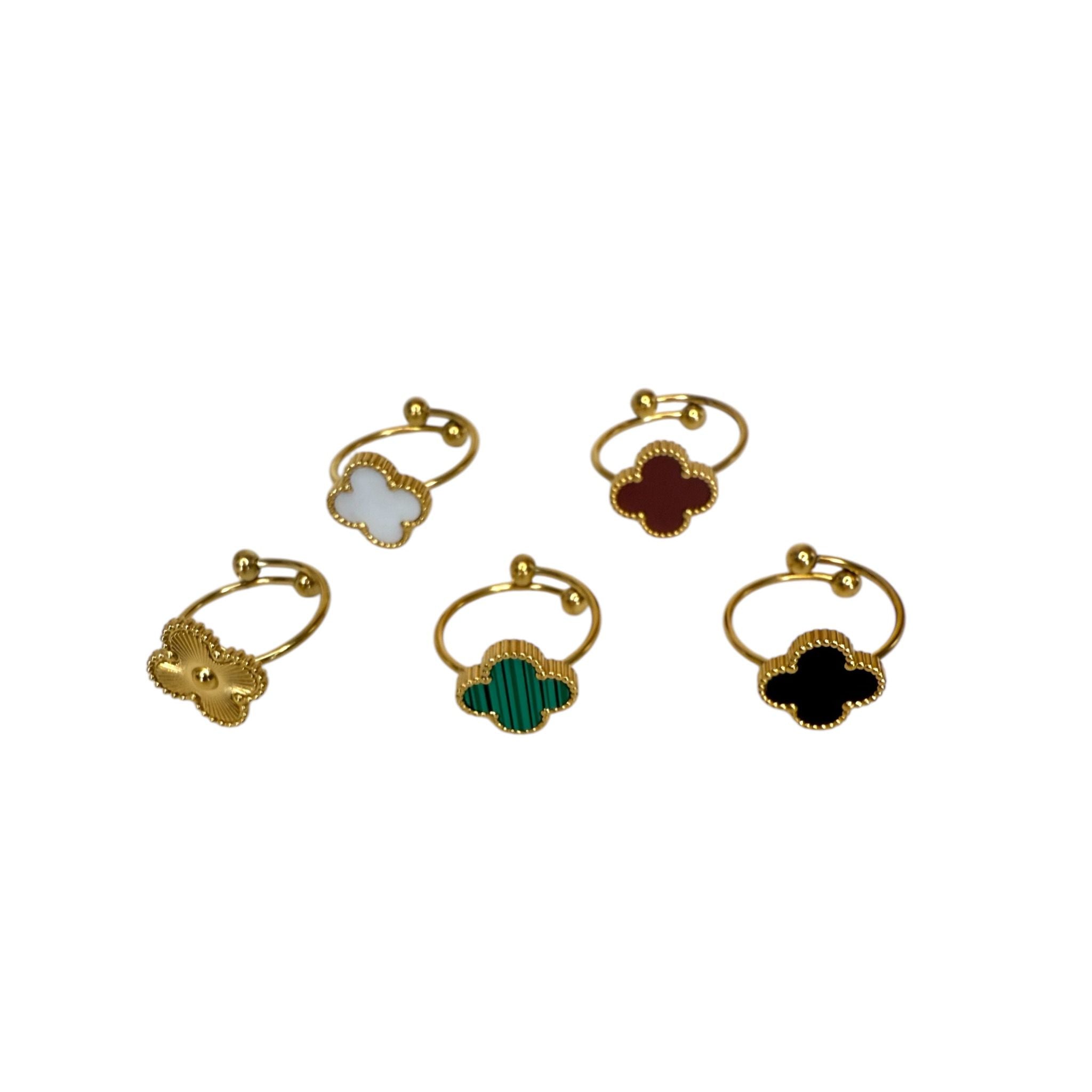 Nayeli -  Goldener Ring in Schwarz, Weiss, Rot, Grün und Gold