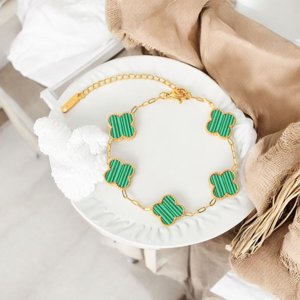Neyda - Bracelet en or et vert