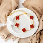 Neyda - Bracelet en or avec émail rouge