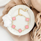 Neyda - Bracelet en or avec émail rose