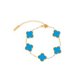 Neyda - Bracelet de cheville en or avec émail bleu