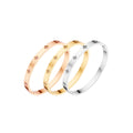 Yamina - Bracelet jonc en or rose, or et argent