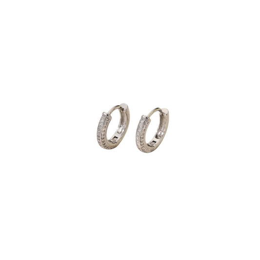 Zalika - zirconia hoop earrings silver