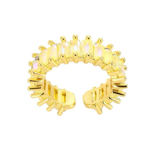 Solana Ring – Verstellbarer Ring aus Edelstahl mit gelben Zirkonia