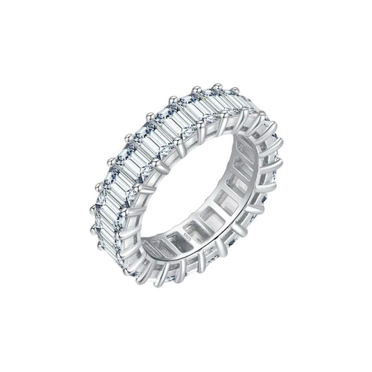 Royal Line Eternity-Ring – 925 Sterling Silber mit rechteckigen Zirkonia