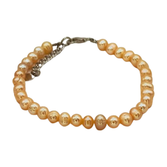 Süsswasserperlen-Armband „Pure Elegance“ – Rosa, verstellbar