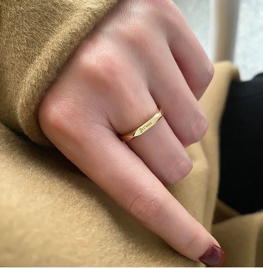 Je T’aime Ring – 18K Vergoldeter Gravurring