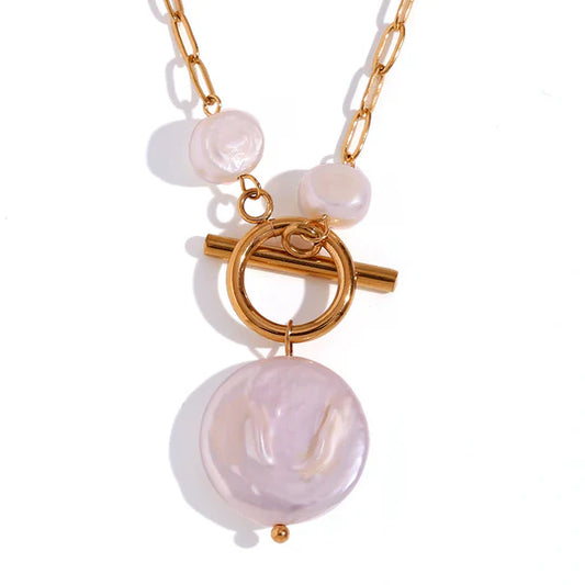 Luna Pearl Kette – 18K Vergoldete Halskette mit Süsswasserperlen
