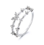 Lumière Butterfly Ring – Zarter Doppelring mit Schmetterling & Zirkonia Silber